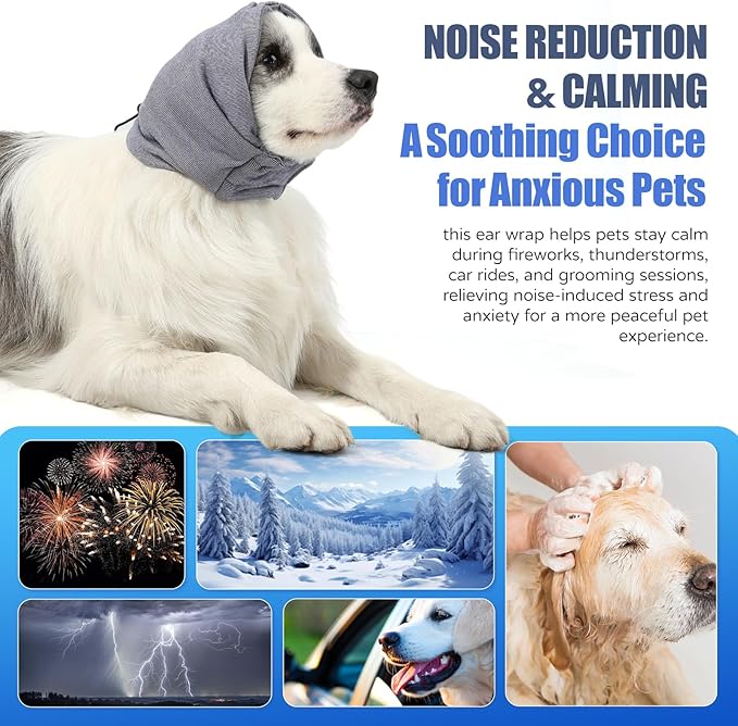 Dog Calming Hoodie, Reducing Noise Wrap, Dog Ear Muffs Noise Protection
