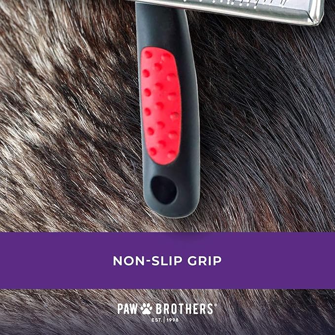 Paw Brothers Grooming Tool and Nature's Specialties Conditioning Spray Bundle - Coated Pin Flat Slicker Brush, X-Large - Quicker Slicker Detangling and Conditioning Spray, Ready to Use, 16 oz