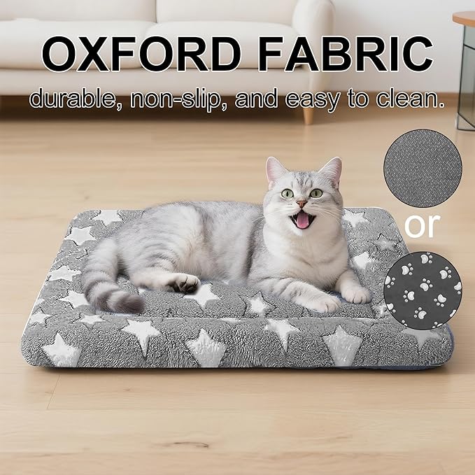 Dog Bed Mat - Comfortable Dog Kennel Pad, Multi-Purpose Crate Bed Mats for Dogs & Cats (Gray, 18" L x 14" W x 1.5" Th)