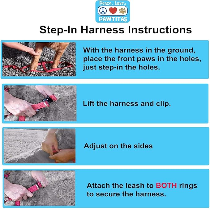 Pawtitas Reflective Step-in Dog Harness – Adjustable No-Pull Vest for Puppies to Seniors, Safe & Comfortable, M Teal