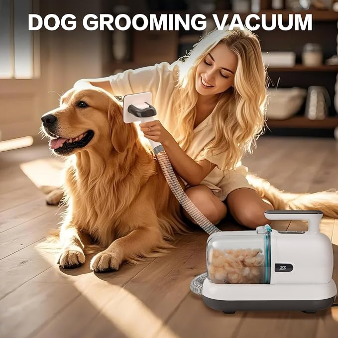S7 Dog Grooming Vacuum Kit with Nail Grinder,1.5L Dust Cup,Dog Hair Vacuum for Shedding,Grooming Tools for Dogs,Home Cleaning