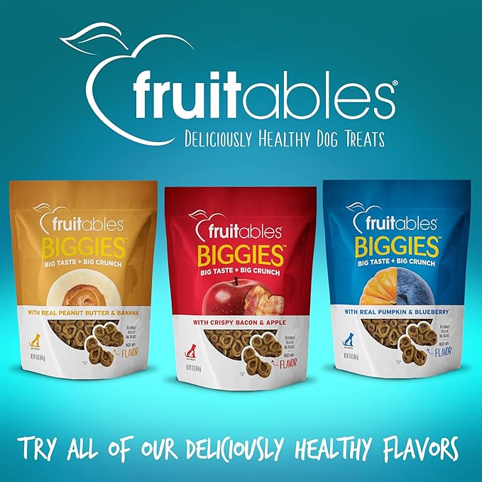 Fruitables Biggies Dog Biscuits, Pumpkin Treats for Dogs, Healthy Doggie Biscuits, Crunchy Treats, No Wheat, Corn or Soy, Made in The USA, Almond Butter and Coconut Flavor, 16oz