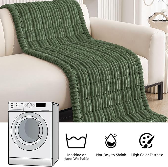 Smiry Couch Cover for Dogs Washable, Non Slip Fuzzy Pet Couch Covers for 3 Cushion Sofa Pet Friendly, Thick Soft Sofa Slipcovers Cushion Protector (Dark Green, 27.6" x 82.7")