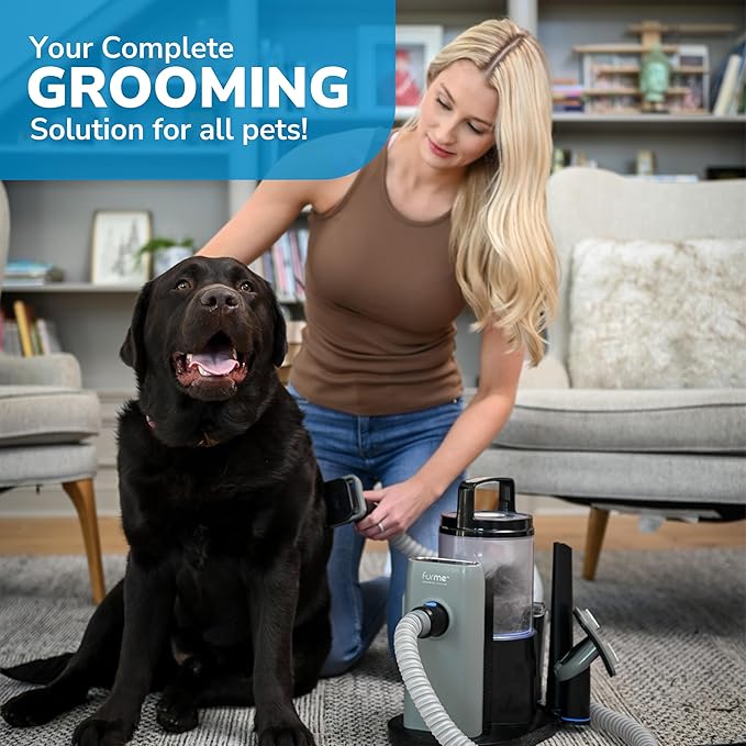 FURME Original Pet Grooming Vacuum Kit - Cat & Dog Grooming Kit for Easy Pet Care at Home, Quiet & Safe Dog Hair Remover Machine with Brush, Clipper, Shedding & Cleaner Tools & 2L Canister