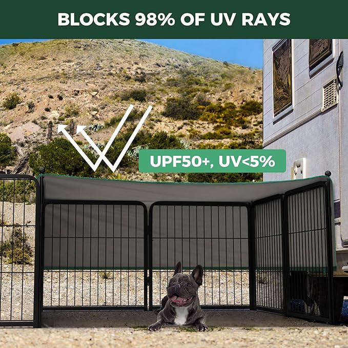 FXW Instant Unleashed Dog Playpen, Portable Pet Fence for Outdoor, RV Trips, and Camping, 24 inch, 16 Panels for Puppy and Small Dogs with Sun Shade│Patented
