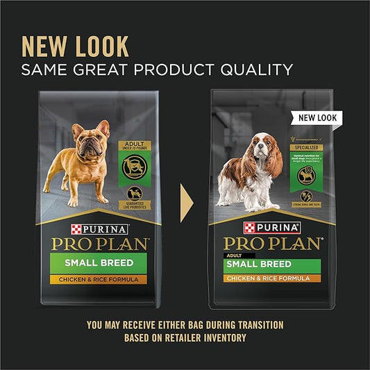 Purina Pro Plan Small Breed Dry Dog Food Chicken and Rice Formula With Guaranteed Live Probiotics - 6 lb. Bag