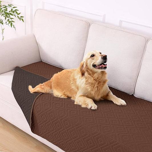 hyha Waterproof Dog Blanket, Soft Pet Bed Blankets, Waterproof Sofa Couch Cover for Dogs Washable, Reversible Pet Couch Covers for Sofa Furniture (40x90 Inch, Brown/Chocolate)