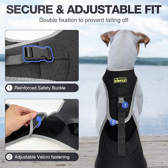 Dog Rear Leg Recovery Sleeve for Dogs, Breathable Lick Protection Post Surgery, Reflective Adjustable Cone Alternative - Size L