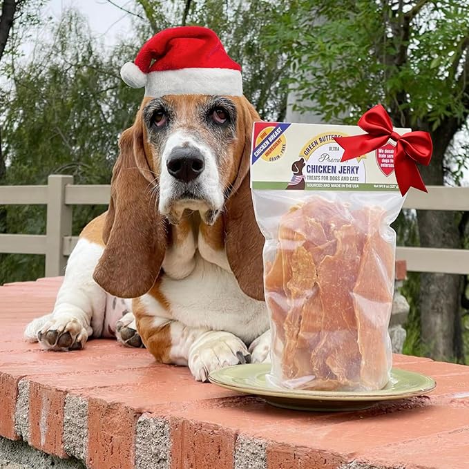 Chicken Jerky - Dog Treats Made in USA Only - 1 Ingredient: USDA Grade A Chicken Breast - No Additives or Preservatives - Grain Free Snack, All Natural Premium Strips, 8 Ounces