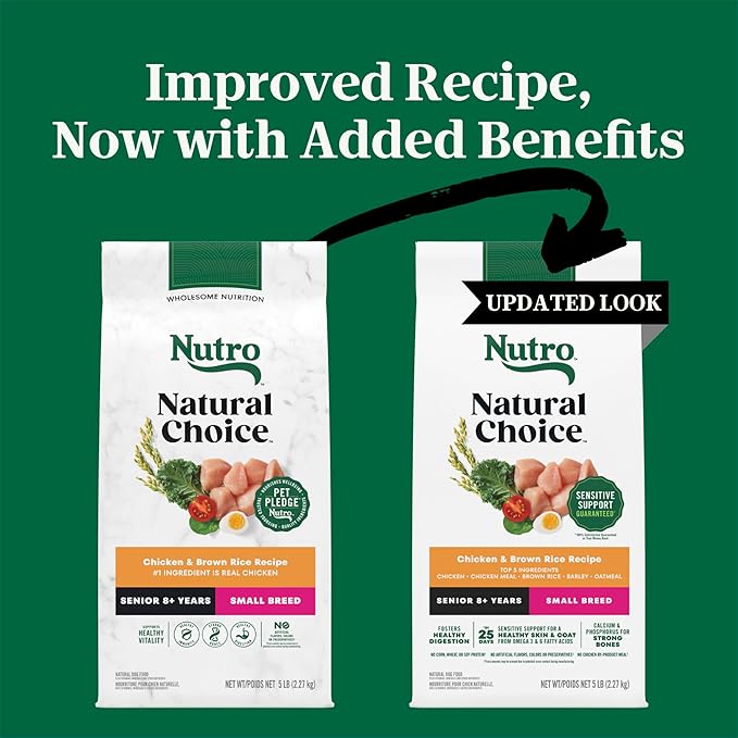 Nutro Natural Choice Small Breed Senior Dog Food, Chicken & Brown Rice Recipe, 5 lb. Bag
