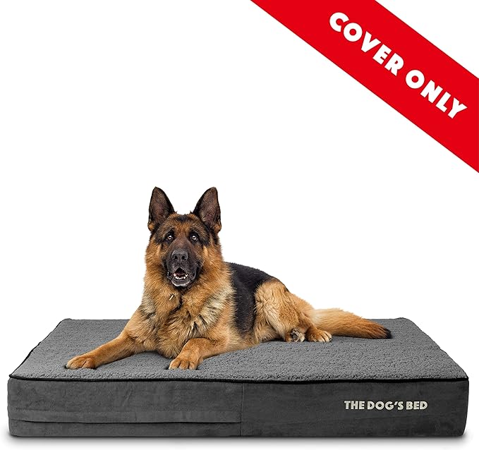 The Dog's Bed Replacement Outer Cover ONLY (Outer Cover ONLY - NO Bed, NO Waterproof Inner) for The Dog's Bed, Washable Plush Fabric, Extra Large 6 Inches (Grey Plush)