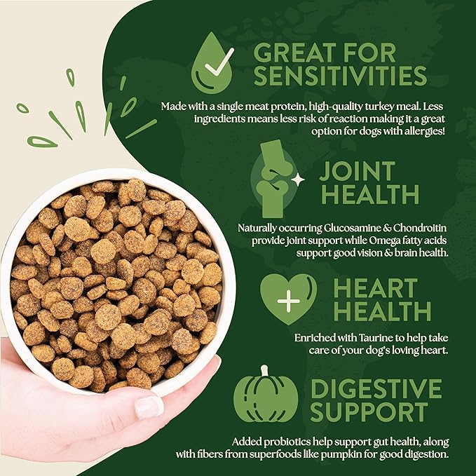 Earthborn Holistic Venture Turkey Meal & Pumpkin Limited Ingredient Diet Grain-Free Dry Food for Adult Dogs (25 lb. Bag)