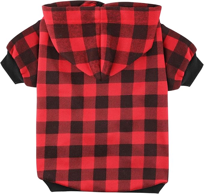 Plaid Dog Hoodie Sweatshirt Sweater for Extra Large Dogs Cat Puppy Clothes Coat Warm and Soft(XL)