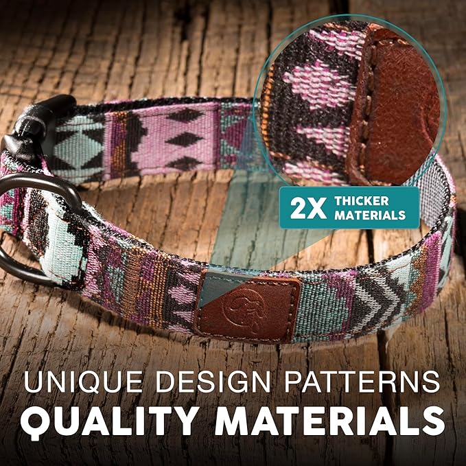 Embark Adventure Dog Collar – Stylish & Durable Nylon Collar for Medium Dogs, Comfortable & Adjustable Pet Collar for Medium Sized Dog with Strong Buckles