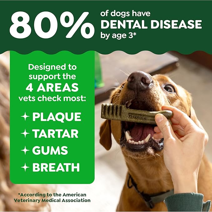 Greenies Veterinarian-Recommended Adult Natural Dental Dog Treats Large Size, Original Flavor, 6 oz. Pack, 4 Count