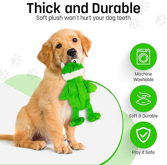 FGA MARKETPLACE Frog Flat NO Stuffing NO Squeak Plush Dog Toy, Funny Style Will Entertain Your Pet for Hours, Recommended for Small and Medium Dog 21 INCH Long