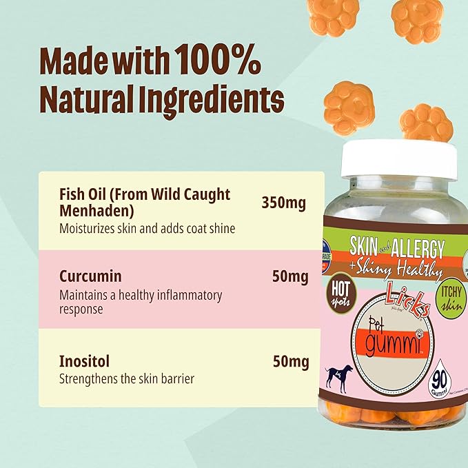 Licks - Dog Skin & Allergy - Vitamin Gummis - 90 Use