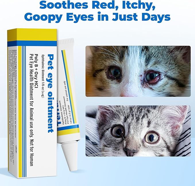 Pet Eye Care Cream for Cats, Dogs, Horses & Bird – Lubricates & Helps Clear Discharge – Triple Pack (3 × 3.5 g)