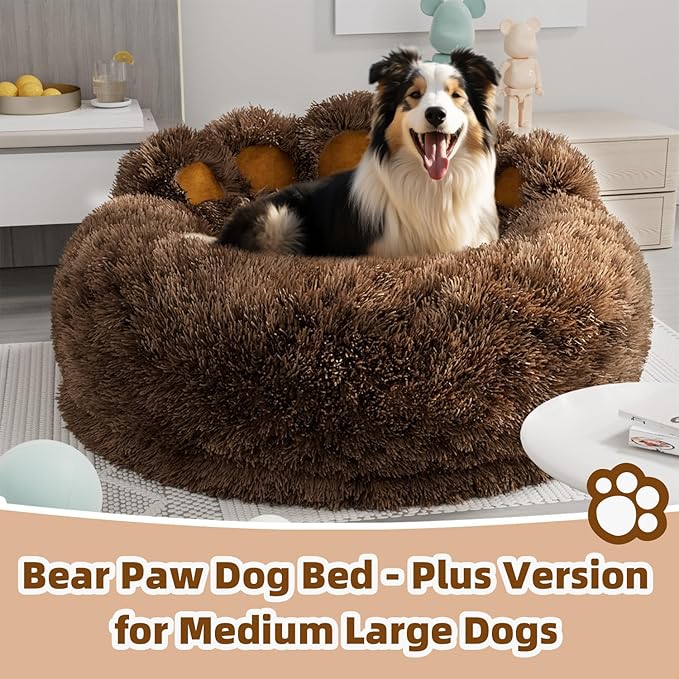 Cute Dog Bed Medium Large Size Dogs Beds Couch Pet Bed with Washable Removable Cover Egg Crate Foam Waterproof Orthopedic Dog Beds (Khaki, 2XL)
