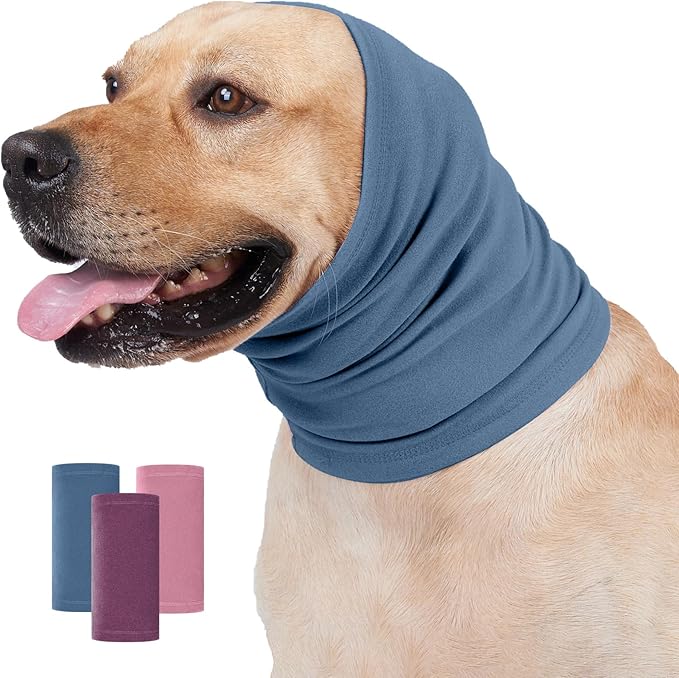 Nanaki Dog Calming Hoodie Ear Wraps for Dogs, Ear Protection Dog Fireworks Ear Head Muffs Dog Warp Anxiety Relief, Dog Hematoma Ear Wrap, Dog Head Cover The Grooming and Force Drying Dog Ear Protector