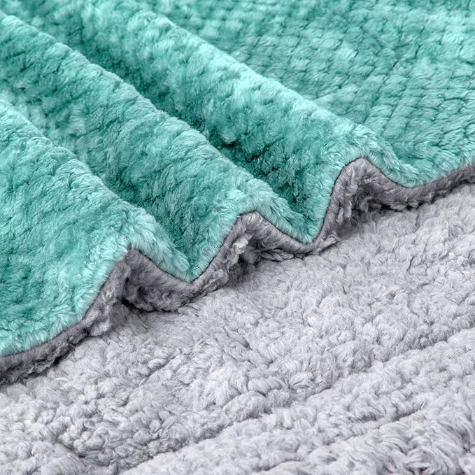 Fuzzy Blanket or Fluffy Blanket for Baby Girl or boy, Soft Warm Cozy Coral Fleece Toddler, Infant or Newborn Receiving Blanket for Crib, Stroller, Travel, Outdoor (40" x 48", DG-Blue Bell)