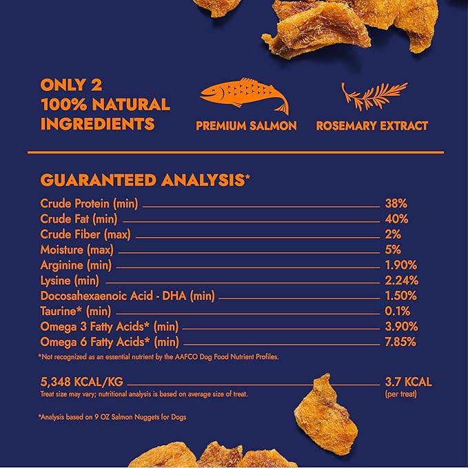 Finfare Freeze Dried Dog Treats, Salmon Nuggets, Protein & Omega-3s, Grain Free Salmon Dog Training Treats, Crafted in USA, 9oz