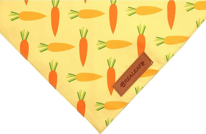 Realeaf Easter Dog Bandanas 2 Pack, Triangle Reversible Pet Scarf for Boy and Girl, Premium Durable Fabric, Holiday Bandana for Small Medium Large and Extra Large Dogs (Small)