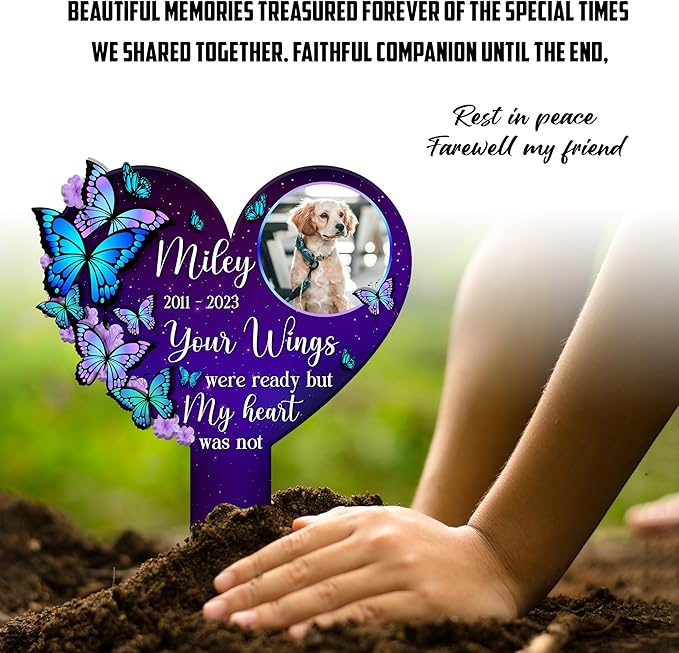 Personalized Cross Stake Pet Cemetery Memorial Pet Loss Sign Pet Plaque Garden Decor Garden Decor Funeral Keepsake Memorial Bereavement Gifts For Loss Of Pet Picture Gifts For Someone Lost Pet