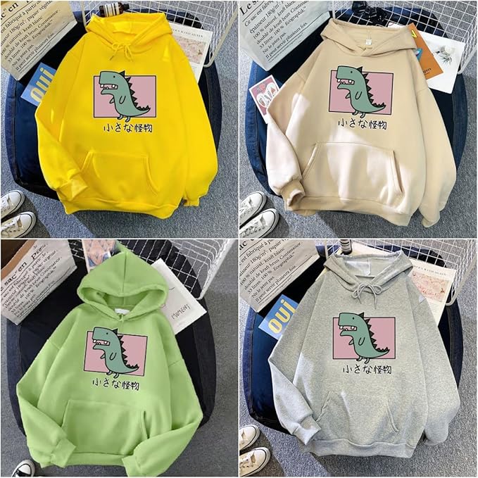 Women Girl Hoodies Cute Cat Ear Novelty Printed Pullover Sweatshirt
