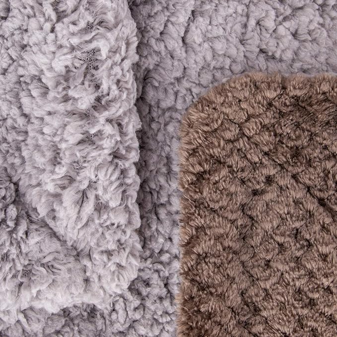 Fuzzy Blanket or Fluffy Blanket for Baby Girl or boy, Soft Warm Cozy Coral Fleece Toddler, Infant or Newborn Receiving Blanket for Crib, Stroller, Travel, Outdoor (40" x 48", DG-Eagle Grey)