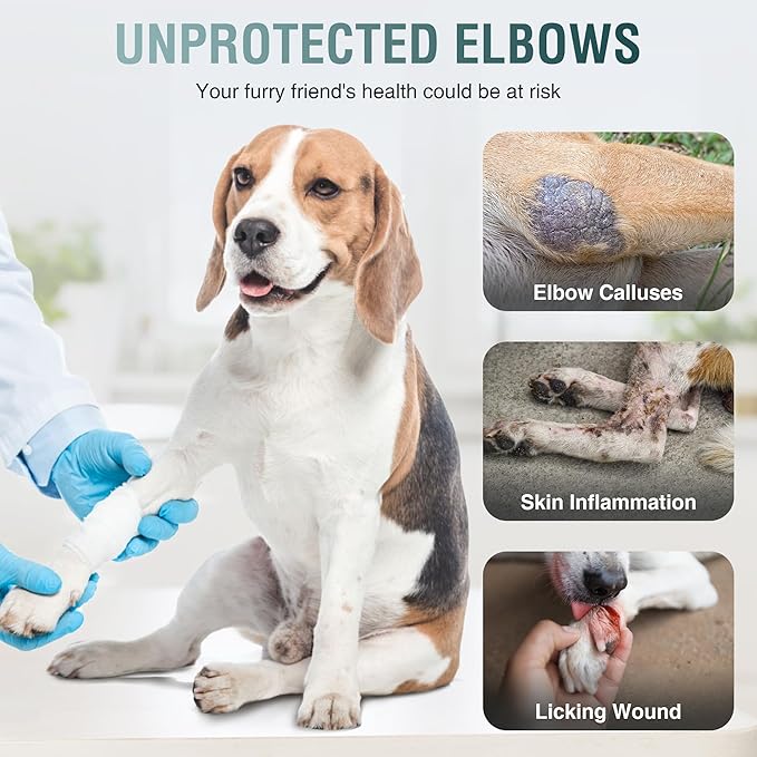 Dog Elbow Brace & Dog Front Leg Brace – Dog Elbow Protector for Hygroma, Pressure Sores, Breathable Dog Sleeves for Front Legs, Reflective, Cone Alternative – Both Legs, M