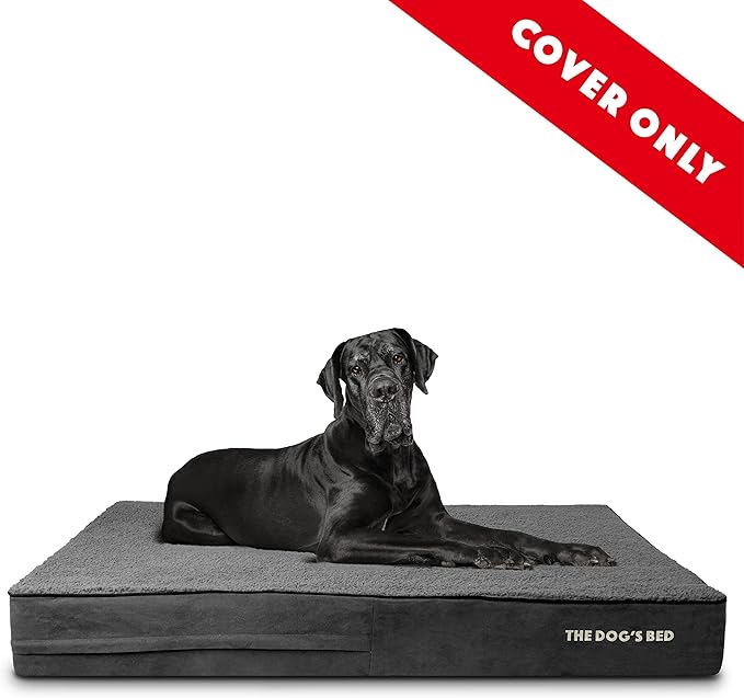 The Dog's Bed Replacement Outer Cover ONLY (Outer Cover ONLY - NO Bed, NO Waterproof Inner) for The Dog's Bed, Washable Plush Fabric, XXL 6 Inches (Grey Plush)