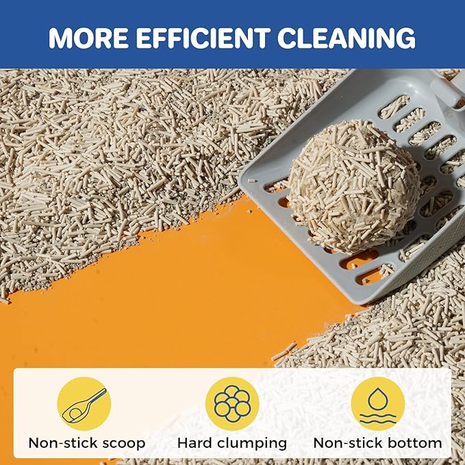 ABCPET Natural Cat Litter Clumping Cat Litter,36 Pounds Mixed Straw Kitty Litter Lightweight Litter,Dust Free and Low Tracking Litter Odor Control Unscented