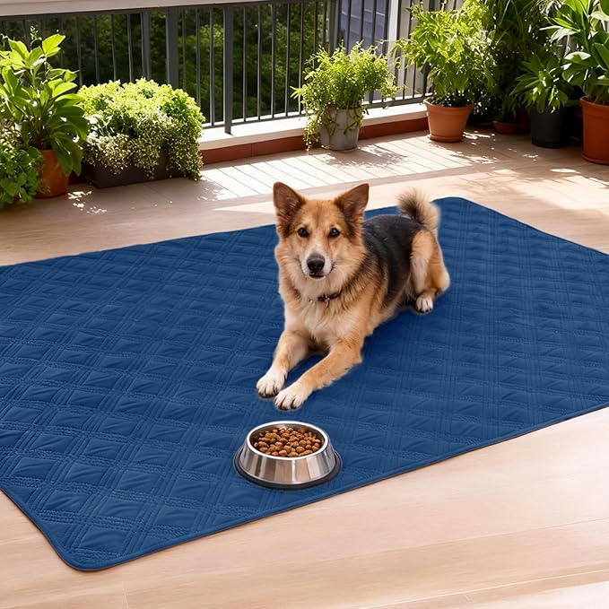 hyha Waterproof Dog Blanket, Reversible Pet Bed Blanket, Soft Sofa Couch Cover for Dogs Washable, Waterproof Pet Couch Covers for Sofa Puppy Cats Furniture Protector(82"x102", Navy Blue/Blue)
