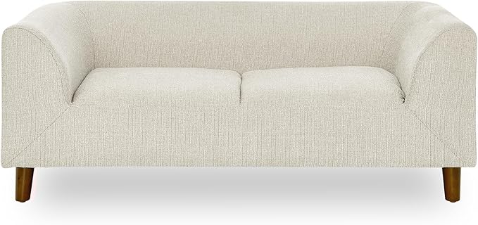 Dog Sofa Bed for Medium Dogs with Backrest and Armrest, Memory Foam Dog Sofa Couch, Modern Elevated Pet Couch Bed with Wooden Legs, Beige