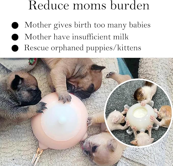 Puppy Milk Feeder Nursing Station feeders for Multiple Puppies Milk replacer Dongdong pet (S Size Kitten/Mini Puppy)