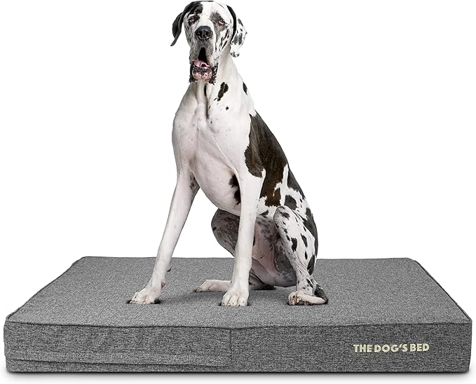 The Dog’s Bed Orthopedic Memory Foam Dog Bed, 2XL Grey Linen, Pain Relief for Arthritis, Hip & Elbow Dysplasia, Post Surgery, Lameness, Supportive, Calming, Waterproof Washable Cover