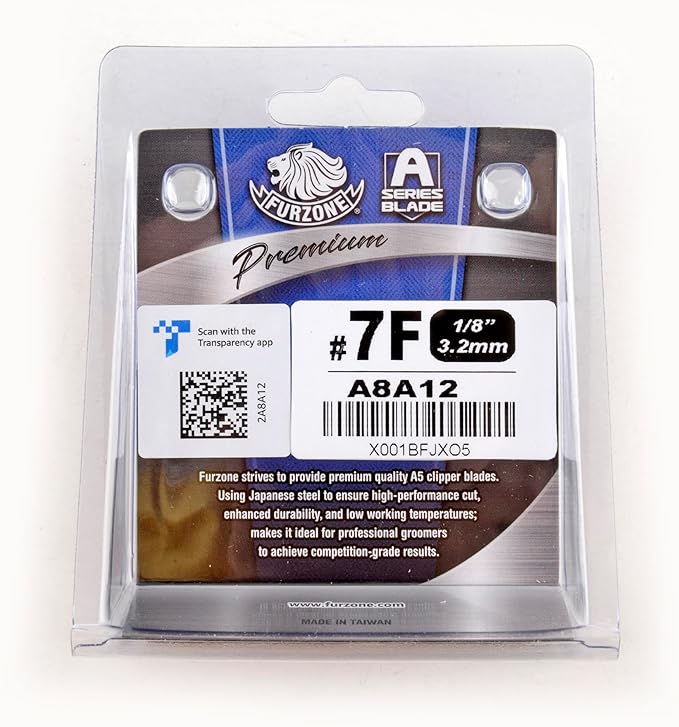 FURZONE Detachable Blade - Size 7F Blade 1/8", Made of Durable Japanese Steel, Compatible with Most Andis, Oster, Wahl A5 Clippers
