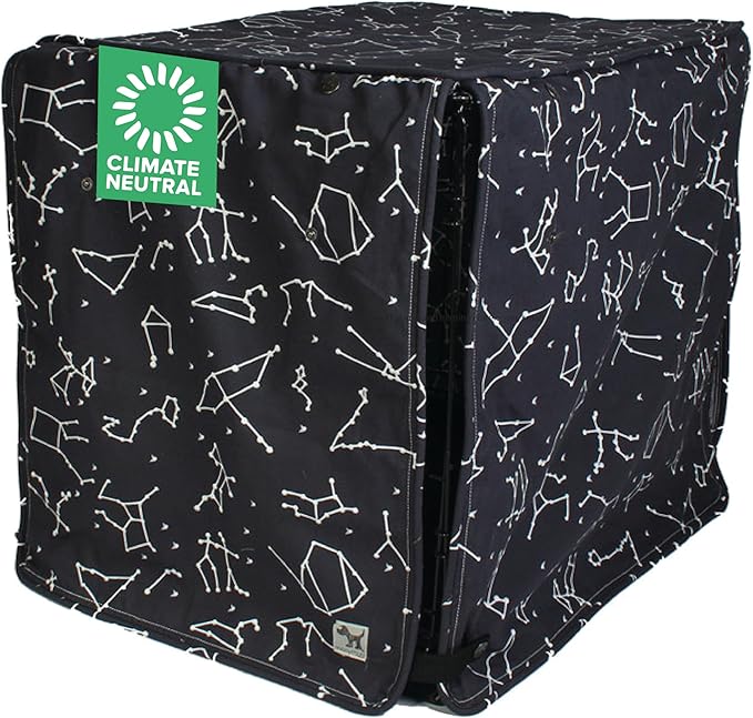 Molly Mutt Rocketman Dog Crate Cover, 100% Cotton Canvas Cover with 2 Roll-Up Panels, Ideal for Dog or Cat Crate, Durable, Washable, and Free of Harmful Chemicals, 24" x 18" x 21"
