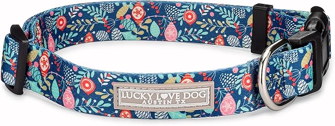 Lucky Love Dog - Adjustable Dog Collar with Easy Click Buckle for Small to Large Dogs, Durable, & Comfortable for Male & Female Dogs, Pet Collar for Puppies & Adult Ones - Sweet Holiday, XS