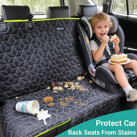 Dog Car Seat Covers for Ford f150/Ram1500/Nissan Frontier/Toyota Tacoma/GMC Canyon/Silverado, Waterproof Pet Back Seat Cover for Trucks, Scratchproof Nonslip Durable Rear Seat Cover for Dogs(Green)