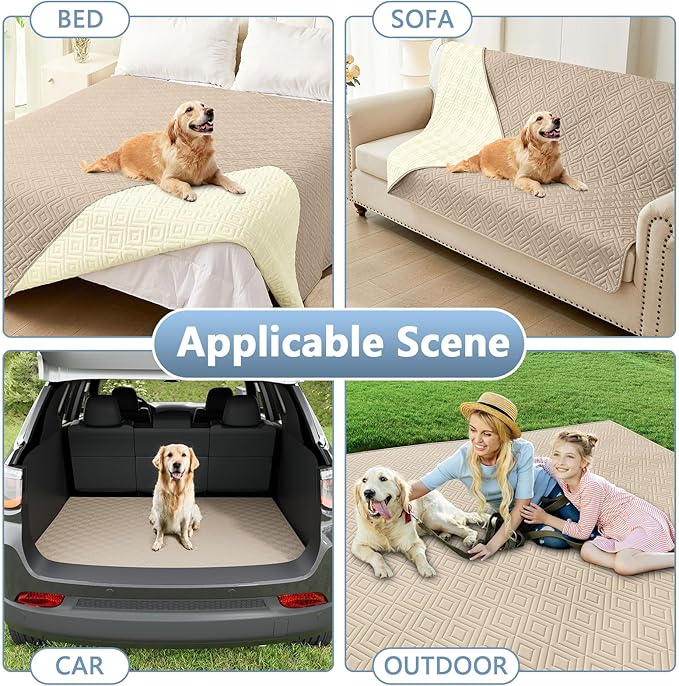 hyha Waterproof Dog Blanket, Soft Dog Bed Cover Pet Blankets, Waterproof Sofa Couch Cover for Dogs Washable, Reversible Pet Couch Covers for Sofa Furniture (40x70 Inch, Taupe/Beige)
