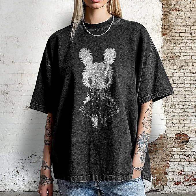 Womens Shirt Summer Graphic T-Shirt Plus Size Casual Loose Cotton Tops Girls Easter Shirt Short Sleeve Tees