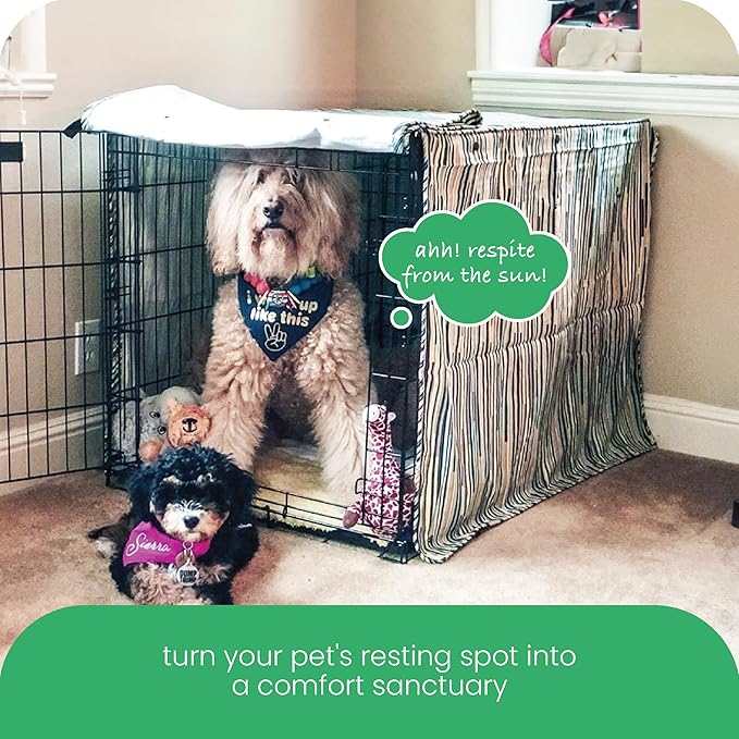 Molly Mutt I Don't Like Mondays Dog Crate Cover, 100% Cotton Canvas Cover with 2 Roll-Up Panels, Ideal for Dog or Cat Crate, Durable, Washable, and Free of Harmful Chemicals, 30" x 21" x 24"