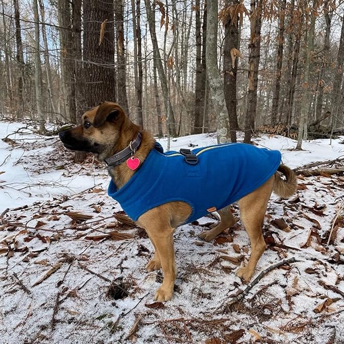 Gooby - Zip Up Fleece Vest, Fleece Jacket Sweater with Zipper Closure and Leash Ring, Blue, Medium