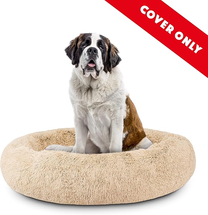 The Dog's Bed Replacement Cover ONLY for The Dog’s Bed Sound Sleep Donut Dog Bed, XXL Dog Beige Fur, Veterinary Approved