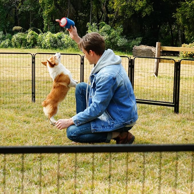 SunsGrove Dog Playpen Outdoor, Heavy Duty 24 Inch 4 Panels Puppy Play Pen for Indoors, Free and Safe Play Dog Fence, Black