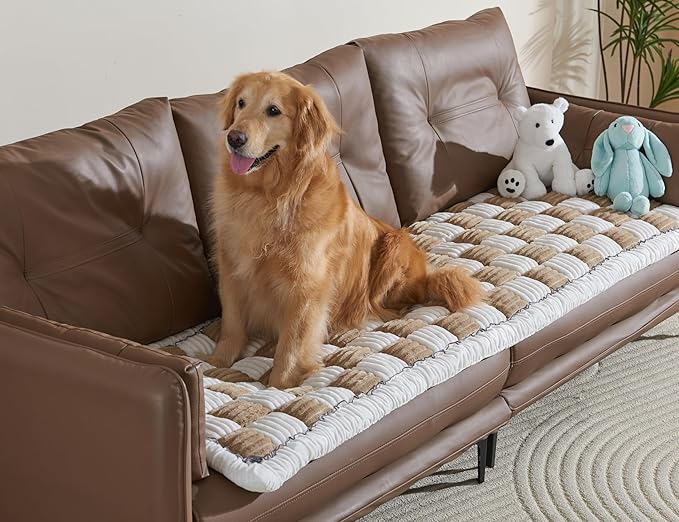 Couch Cushion Cover for dogs Sofa Cover Washable Pet Love Seat Couch Covers for Sofa Slipcover Couch Protector Blanket for Dog Sofa Cushion Covers for Pet Washable Pad Light Brown 70x210cm/27.6x82.7in