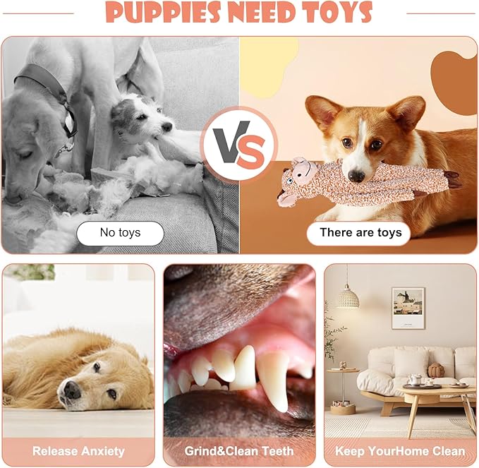 Koala No Stuffing Dog Toys for Large Dogs, Squeaky Crinkle Interactive Dog Animals Toys, Plush Teething Toys to Keep Them Busy, Cute Funny Dogs Gifts for Small Medium Large Breed