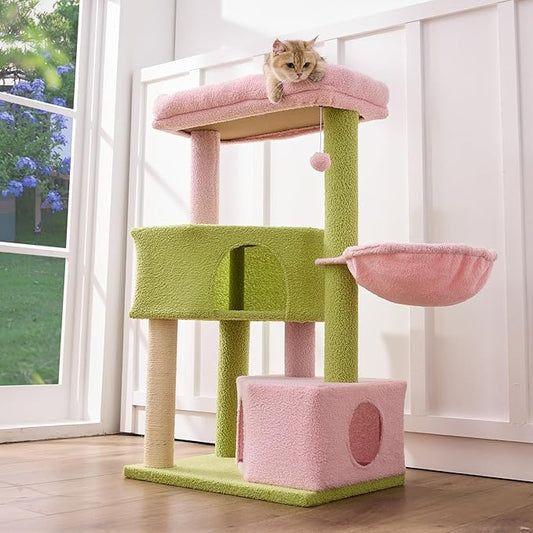 Gardner Pet 41" Tall Cat Tree for Medium-Large Cats, Heavy Duty Cat Tower with 2.8in Posts & Washable Top Perches, Space-Saving Cat Furniture for Apartments, Easy to Assembly